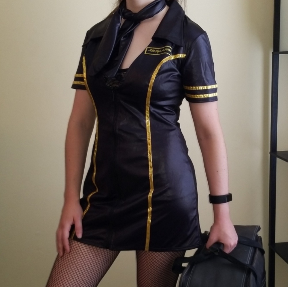"Mile High Captain" ZipFront Dress & Scarf Costume